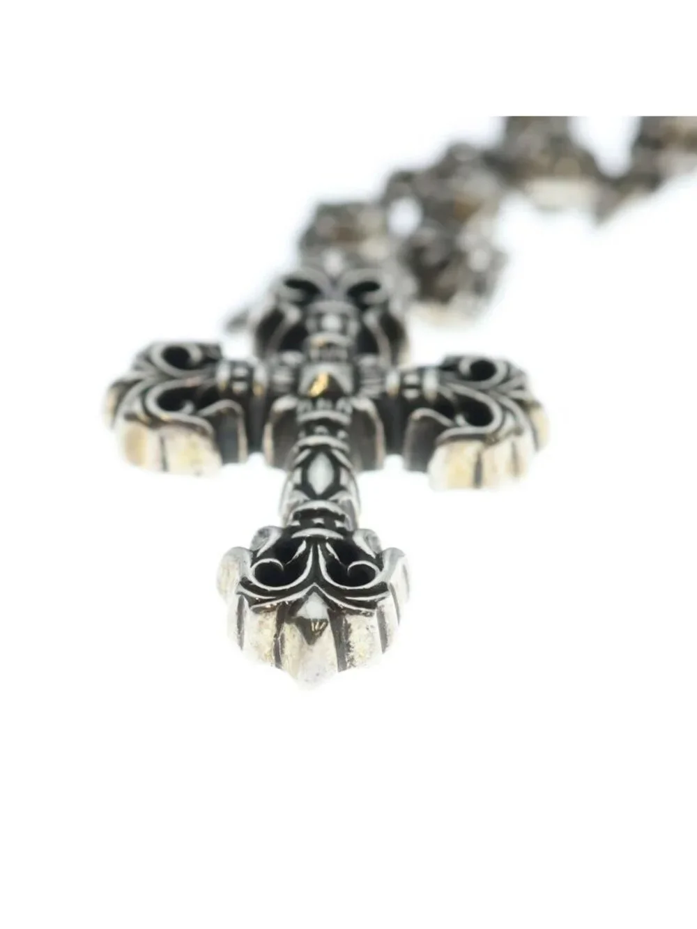 Chrome Hearts 1 Crsbl Chn Filig Crs Xsm Cross Ball Filigree Necklace Silver